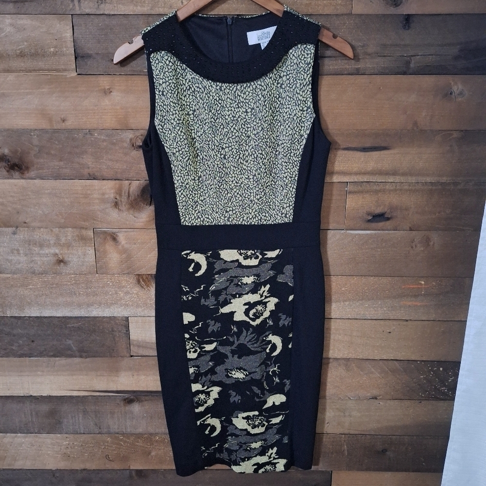 Belle Badgley Mischka Black and Gold Dress SZ 4